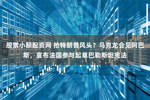 股票小额配资网 抢特朗普风头？马克龙会见阿巴斯，宣布法国参与起草巴勒斯坦宪法