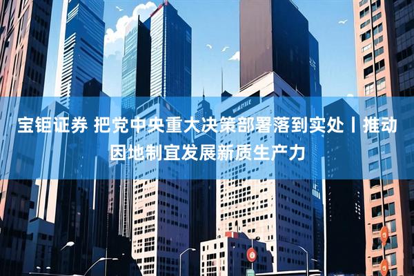 宝钜证券 把党中央重大决策部署落到实处丨推动因地制宜发展新质生产力